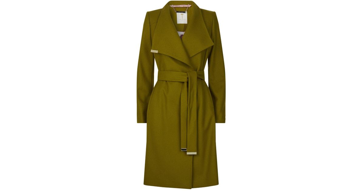 ted baker sandra coat mid green
