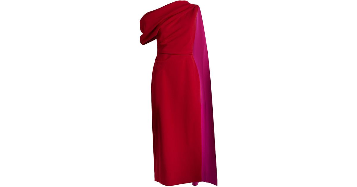Roksane Slinky Jersey Printed Midi Dress Red