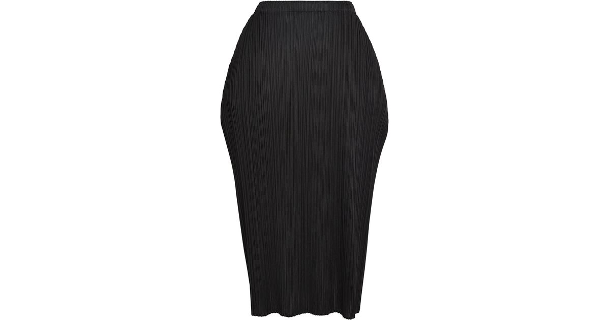 スカート PLEATS PLEASE LAMP SHADE black 3 Pleats Please Issey Miyake Lamp Shade Midi Skirt in Black