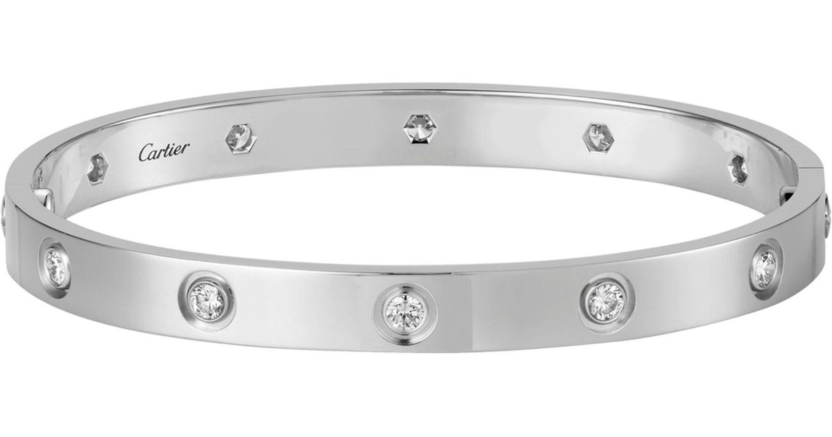 Cartier White Gold And Diamond Love Bracelet | Lyst UK