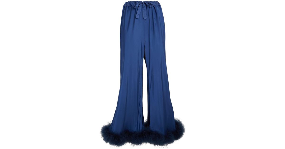 Loose Summer Trousers - Feathers Blue