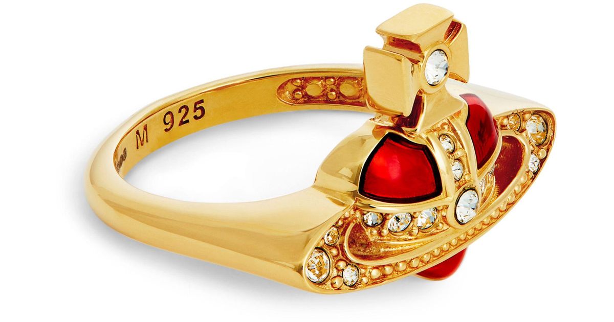 Vivienne Westwood New Diamante Heart Ring in Metallic for Men