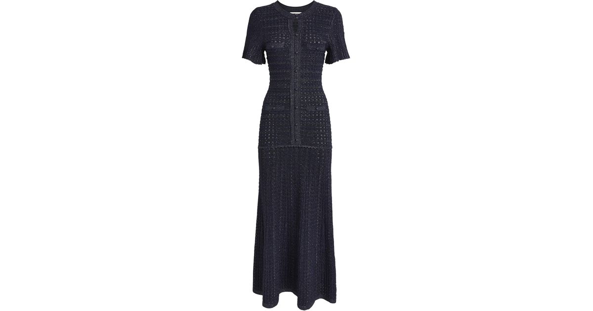 sandro rhinestone knit maxi dress Rhinestone knit maxi dress white / beige For Women