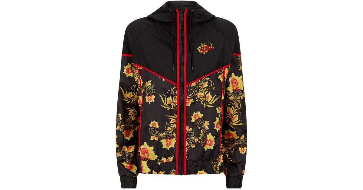 Nike Russian Floral Track Jacket in Black - Lyst