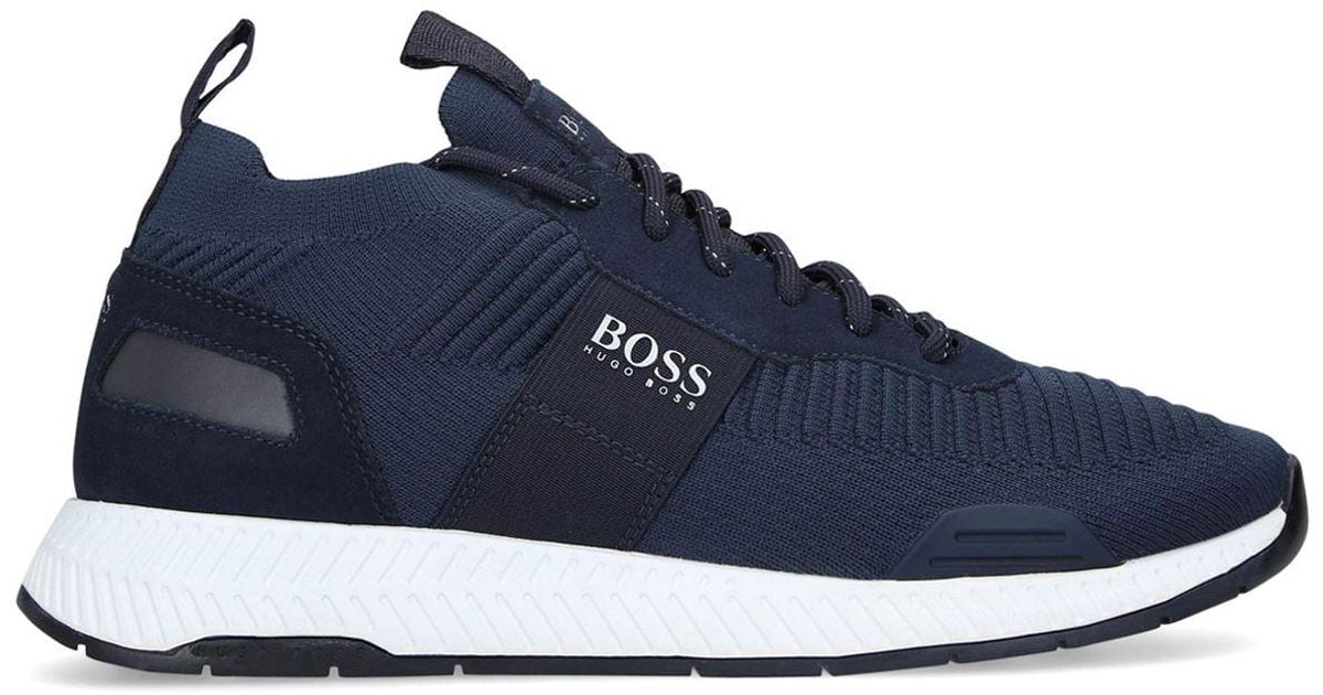 boss titanium knit sock runner trainers