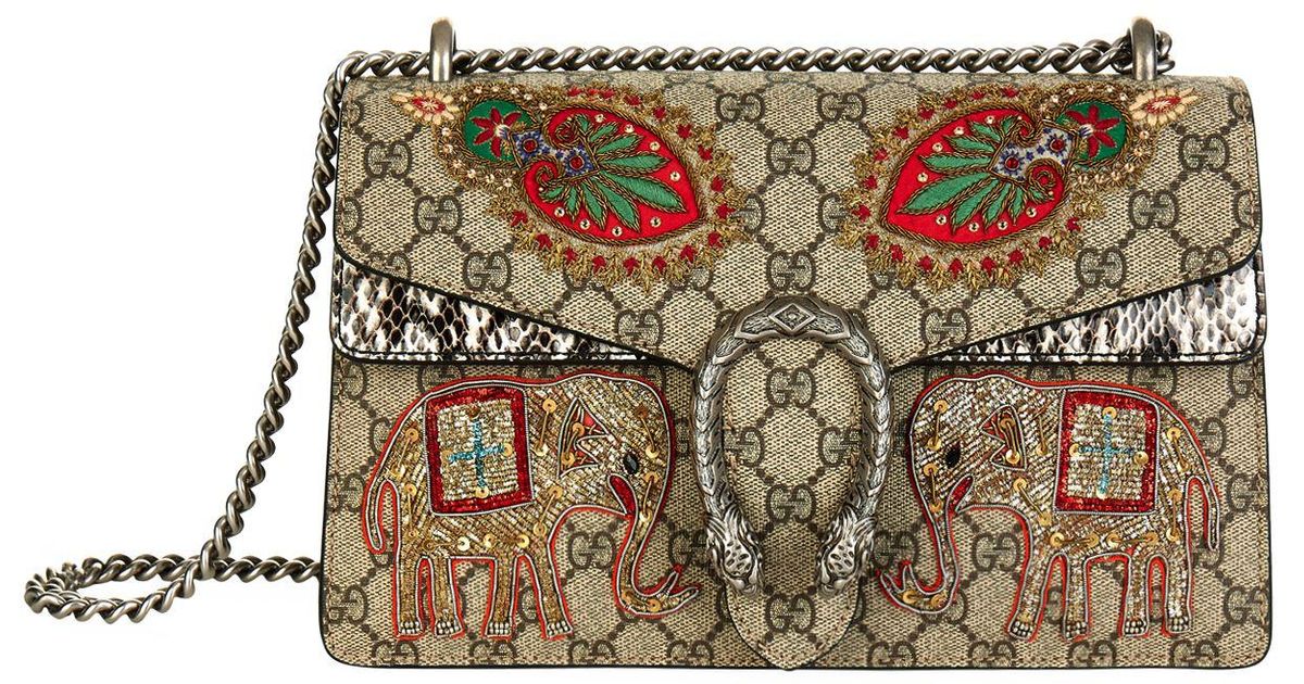 Relative size Fold evaporation Gucci Dionysus Elephant Embroidered Shoulder Bag | Lyst
