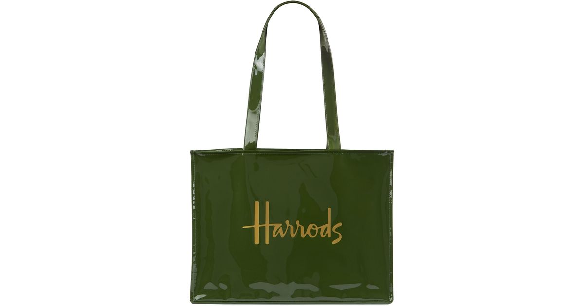 Harrods Logo Tote Bag in Green | Lyst UK