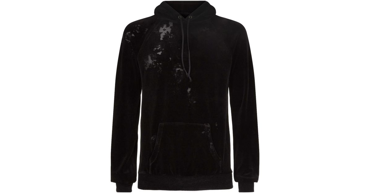 saint laurent velvet hoodie