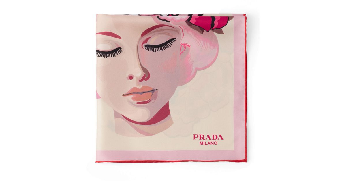 Printed Modal Linen Silk Scarf in Pink Cote D Azur