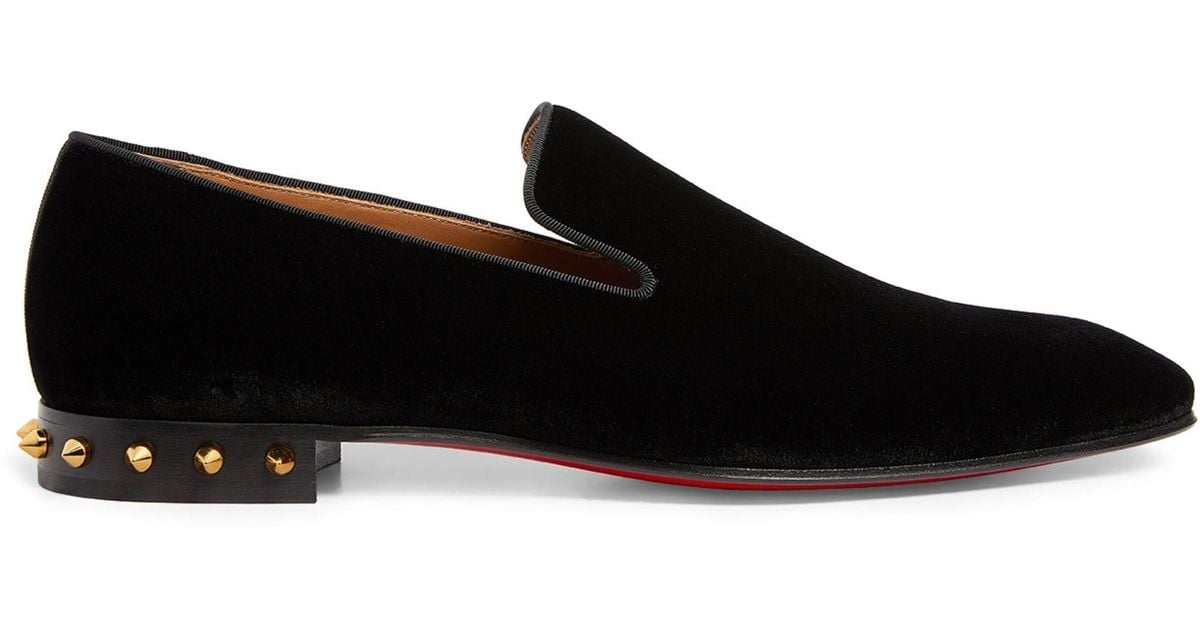 Christian Louboutin Marquees Velvet Loafers in Black for Men | Lyst