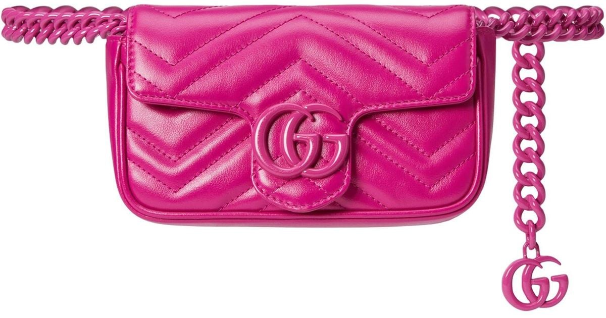 HOT Gg Marmont Pink Gucci Bum Bag Gucci GG Marmont Belt Bag