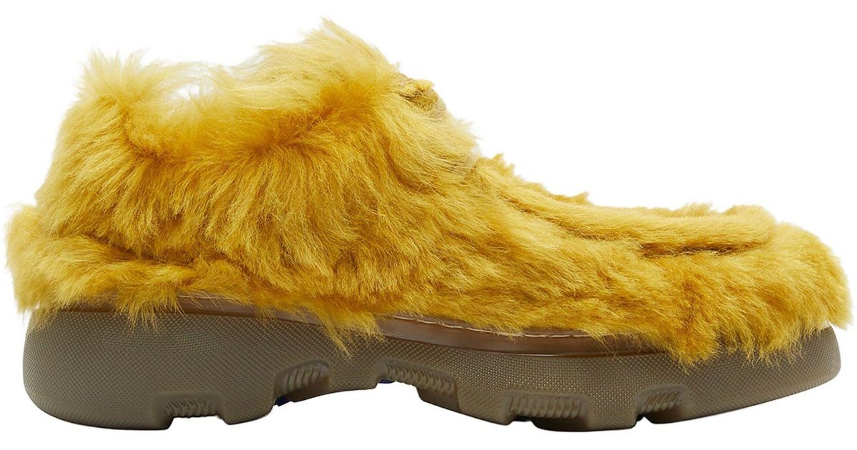 Burberry Shearling Creeper Shoes in Yellow for Men Lyst
