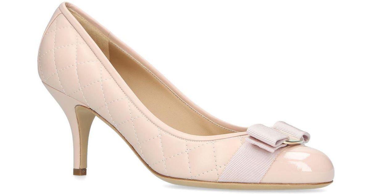 Ferragamo Quilted Carla Pumps 70 in Pink | Lyst