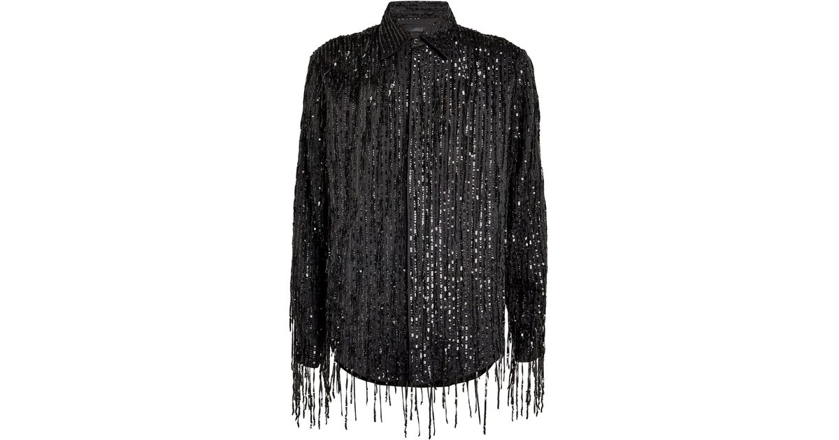 Amiri Embellished Fringe Shirt in Black for Men | Lyst Canada