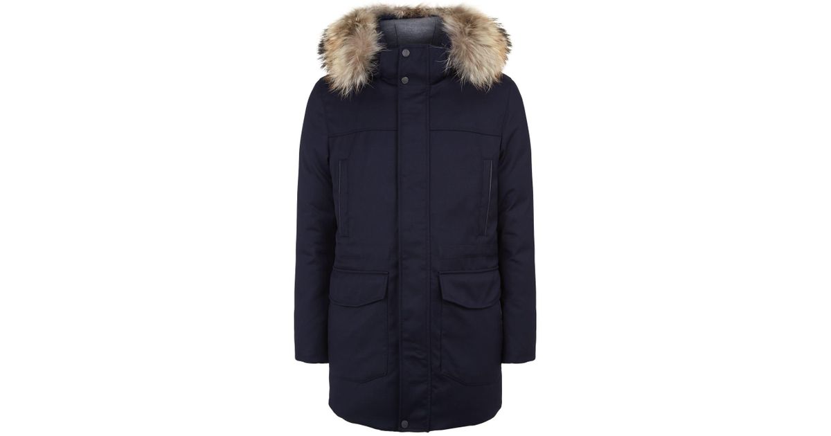 fur trim parka coat