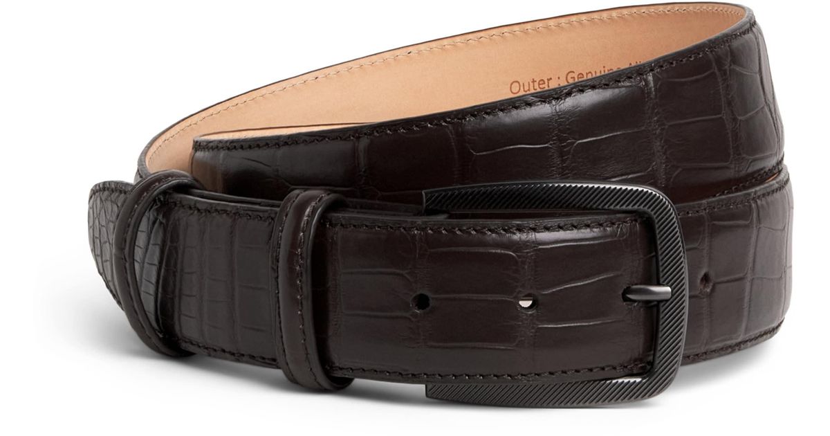 Elliot Rhodes Elliot Rhodes Alligator Leather Belt in Black for Men | Lyst UK