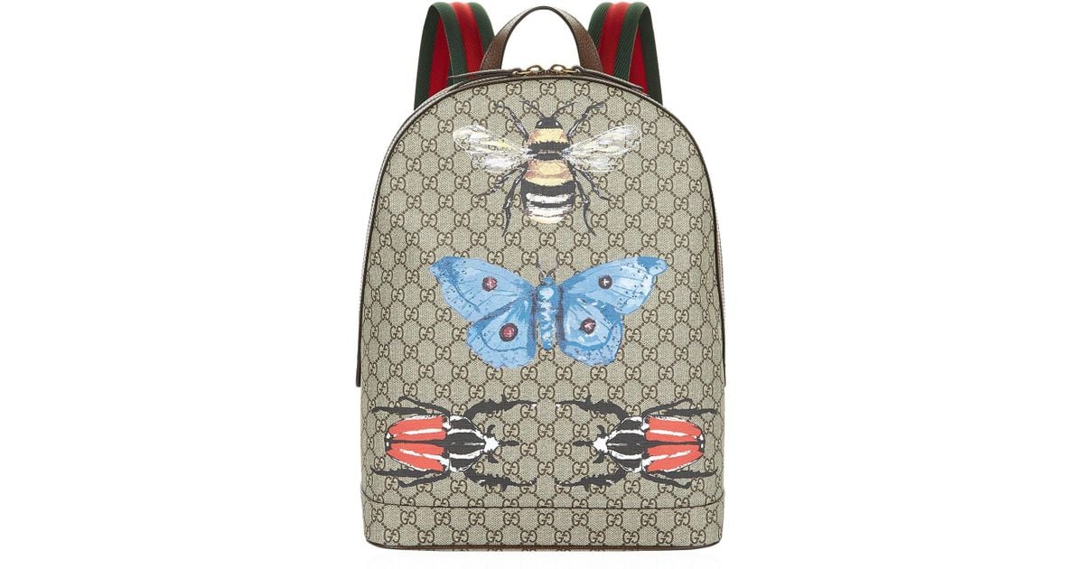 Gucci Leather Insect Backpack in Beige 