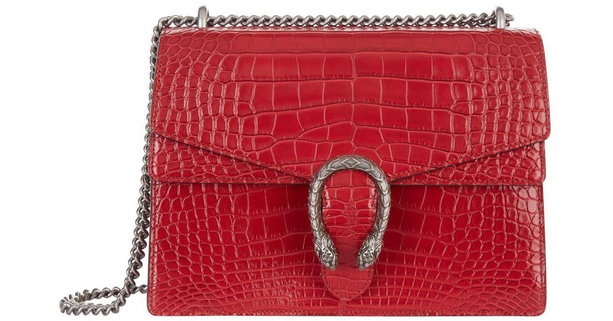 Gucci Dionysus Crocodile Shoulder Bag in Red Lyst Canada