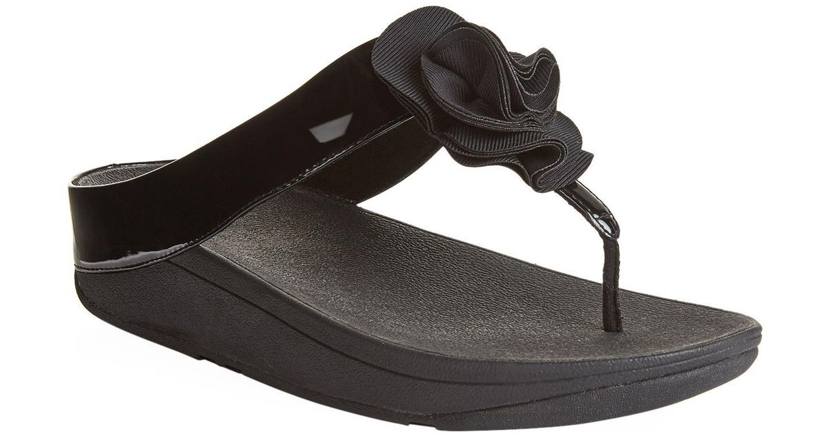 Fitflop Synthetic Florrie Toe Post Sandals in Black - Lyst