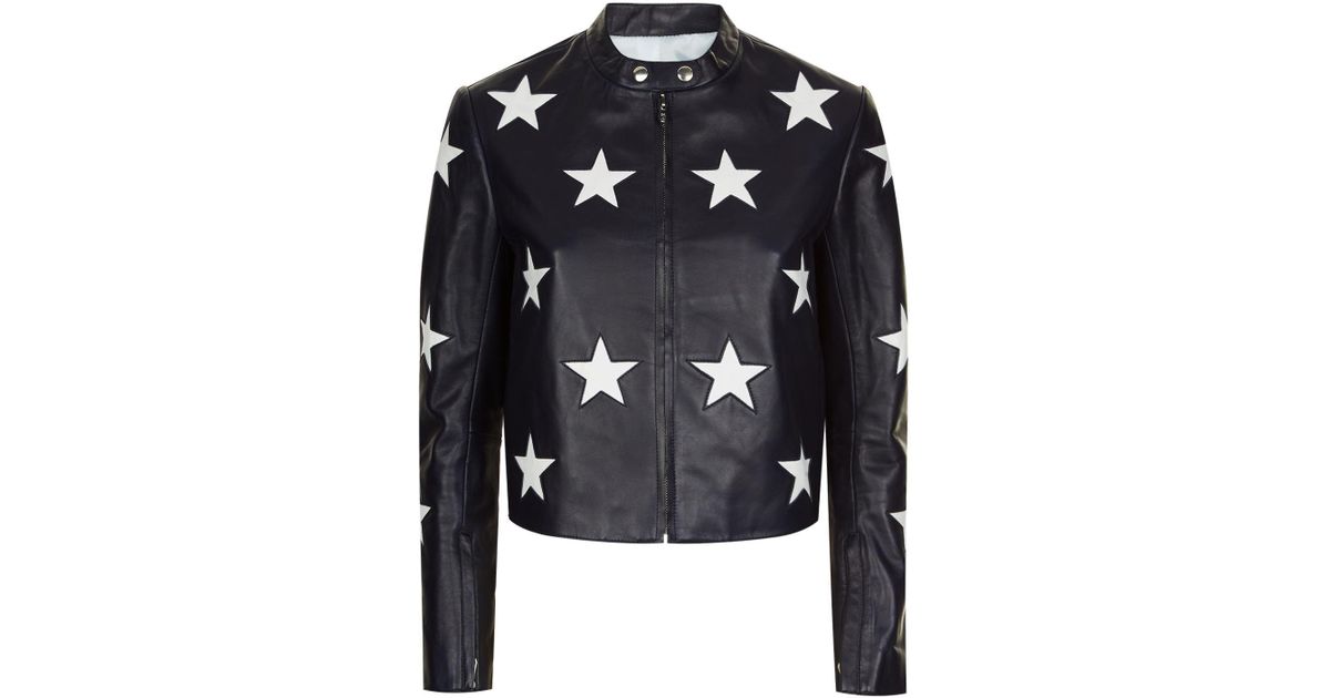 Sandro Blue Star Leather Jacket