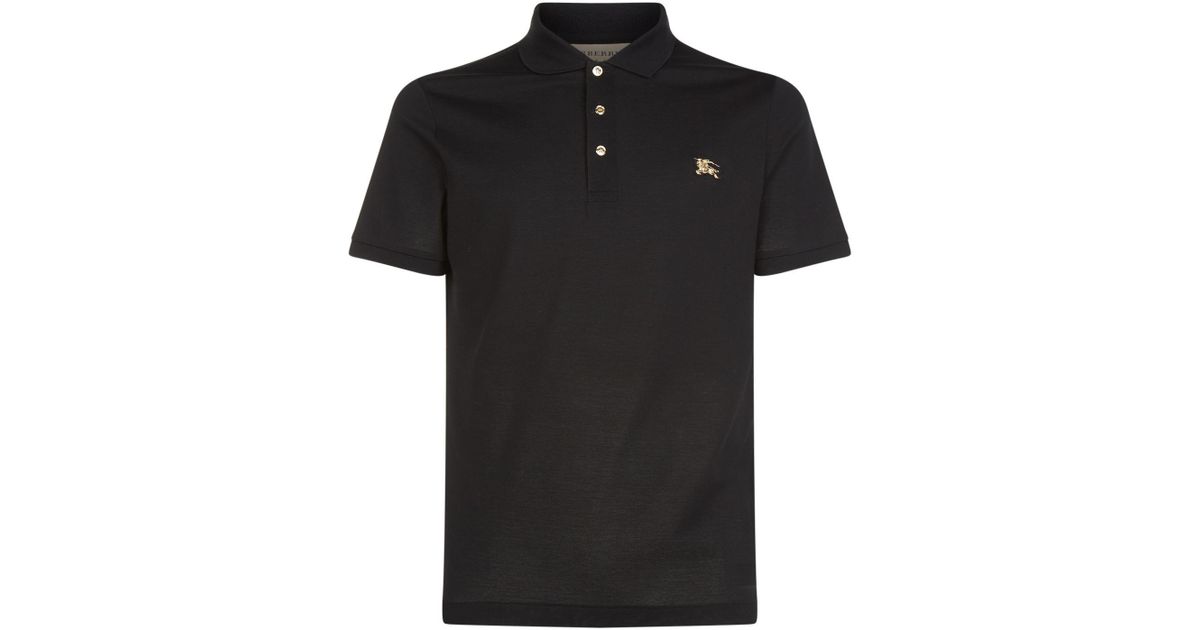 Burberry Equestrian Knight Polo Shirt in Black for Men | Lyst