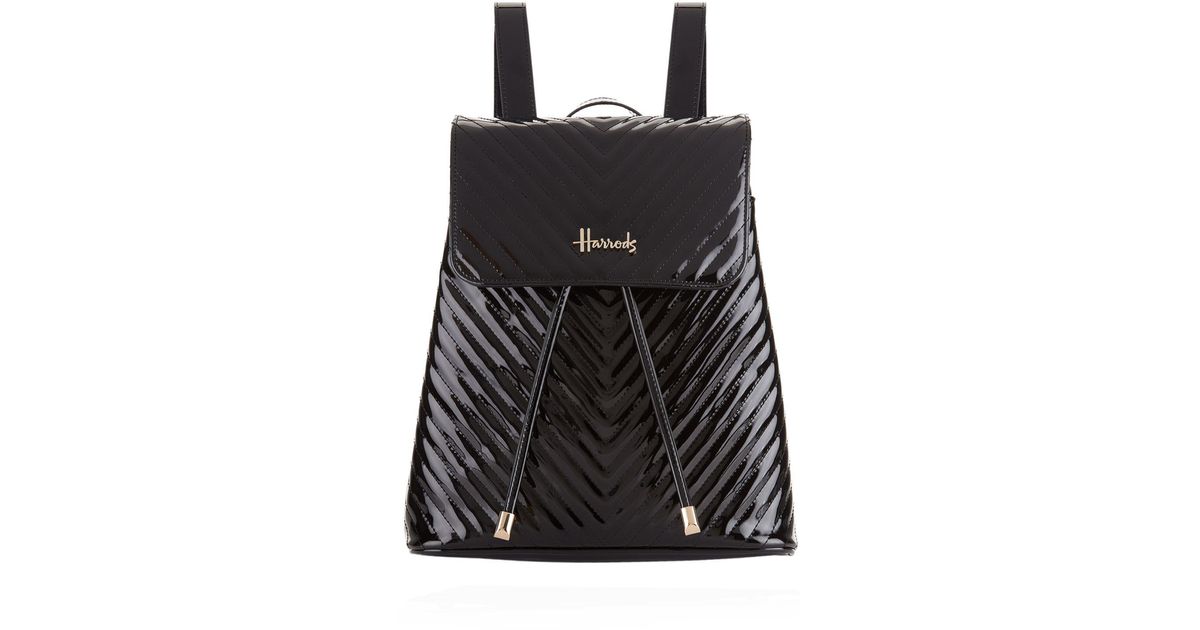 harrods patent chevron backpack