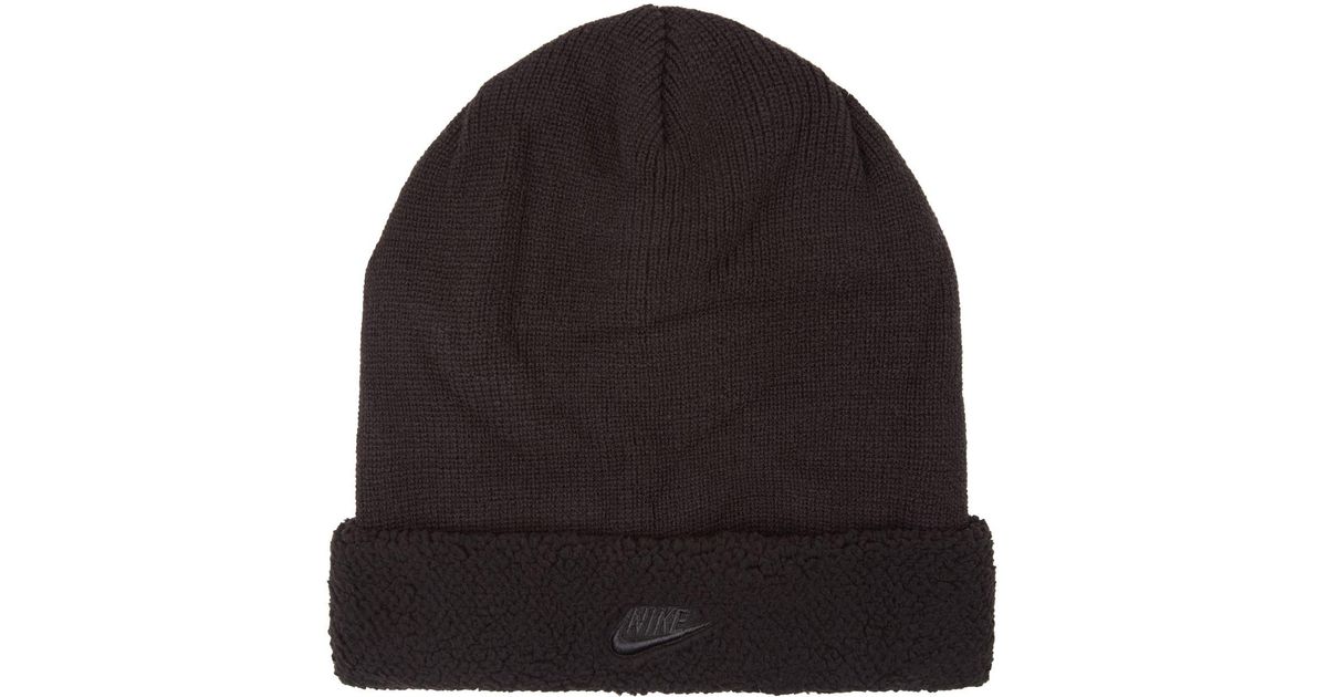 Nike Sherpa Fleece Beanie in Black for Men - Lyst