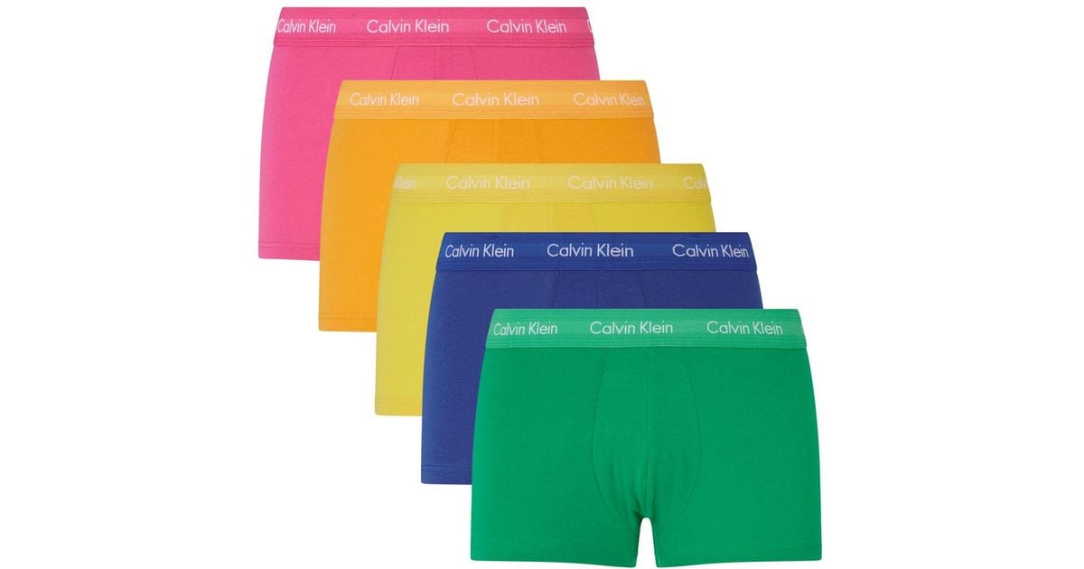 Calvin Klein Pride Rainbow Boxers (pack Of 5) in Yellow for Men - Lyst