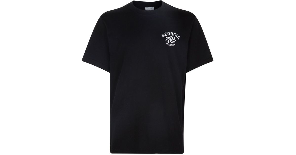 Vetements Cotton Georgia T-shirt in Black for Men | Lyst Canada
