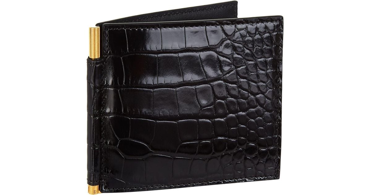 HIMALAYAN GENUINE ALLIGATOR CROCODILE LEATHER BIFOLD WALLET CARD MONEY CLIP  MEN