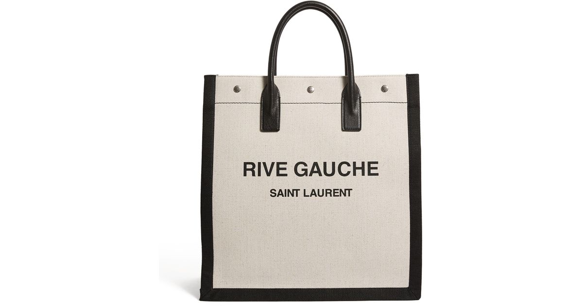 Saint Laurent Canvas Rive Gauche Tote Bag in White for Men - Save 35% - Lyst