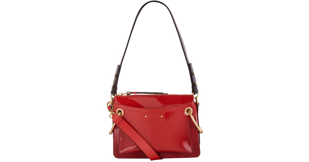 chloe patent leather shoulder bag