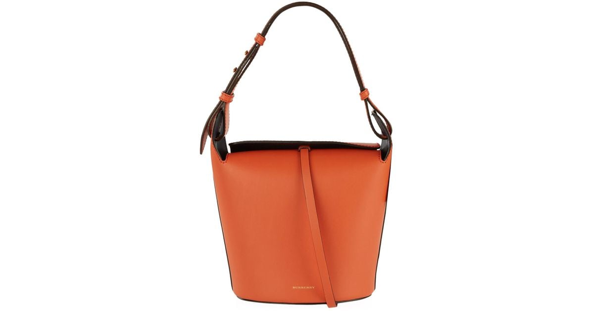 burberry small leather bucket bag