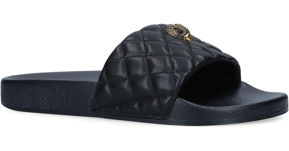 Kurt Geiger Synthetic Eagleembellished Quilted Meena Slides in Black