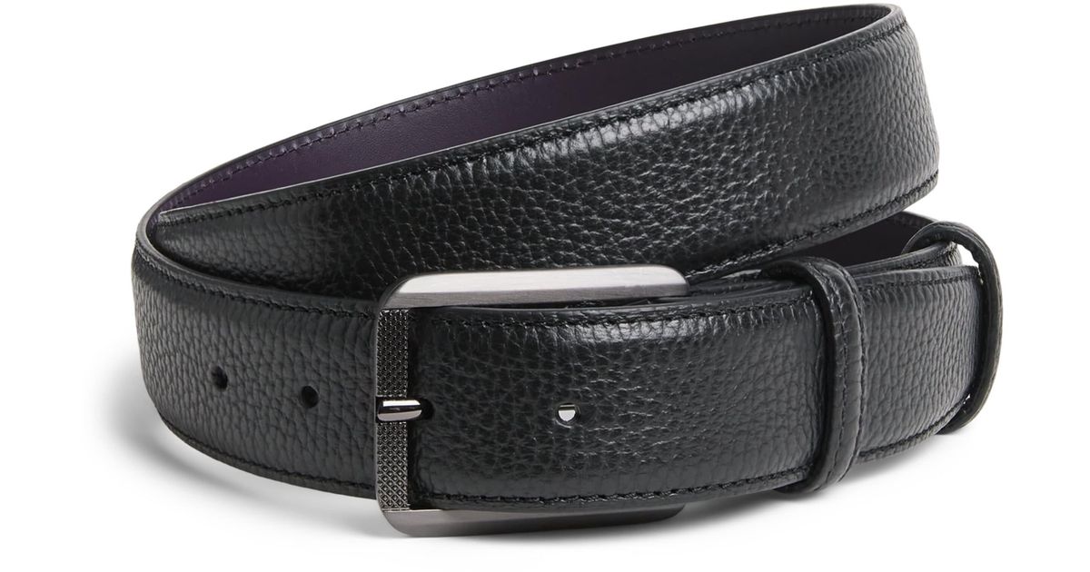 Elliot Rhodes Elliot Rhodes Grained Leather Belt in Black for Men | Lyst UK