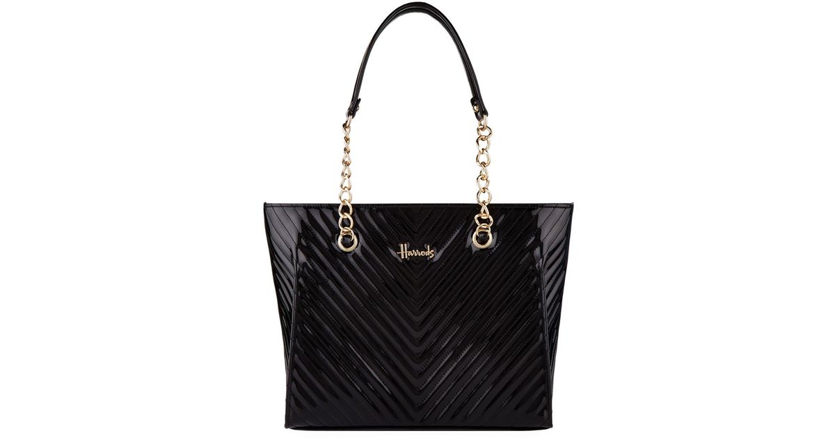 harrods patent chevron backpack