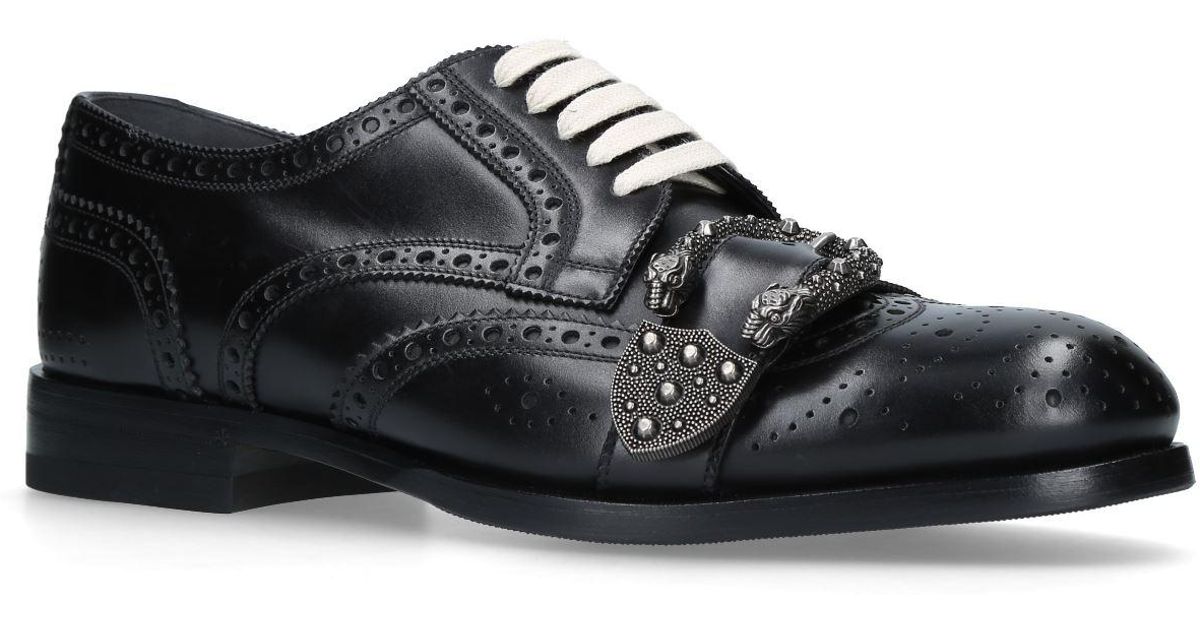 Gucci Queercore Buckle Derby Shoes in Black for Men Lyst