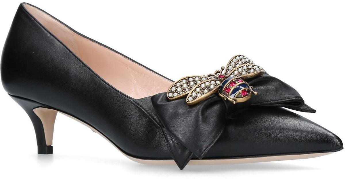Gucci Leather Queen Margaret Pumps 45 in Black | Lyst
