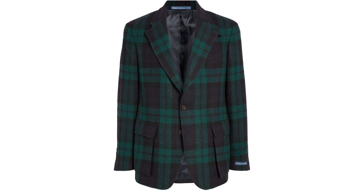 Ralph Lauren Wool Black Watch Tartan Blazer in Green for Men Lyst