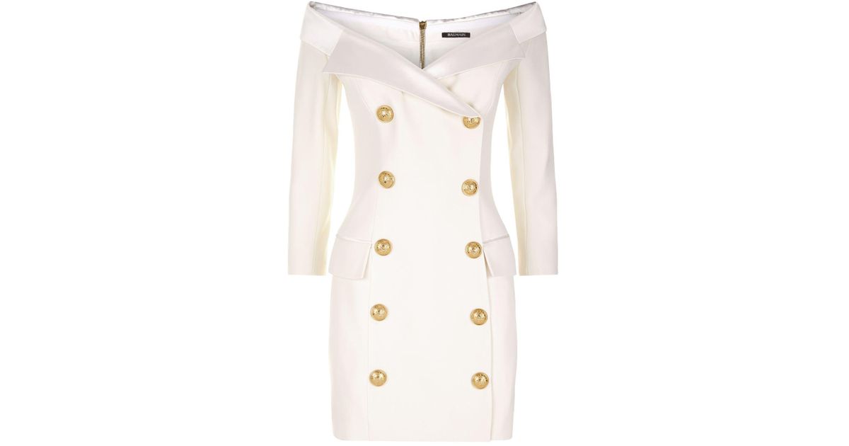 balmain white blazer dress