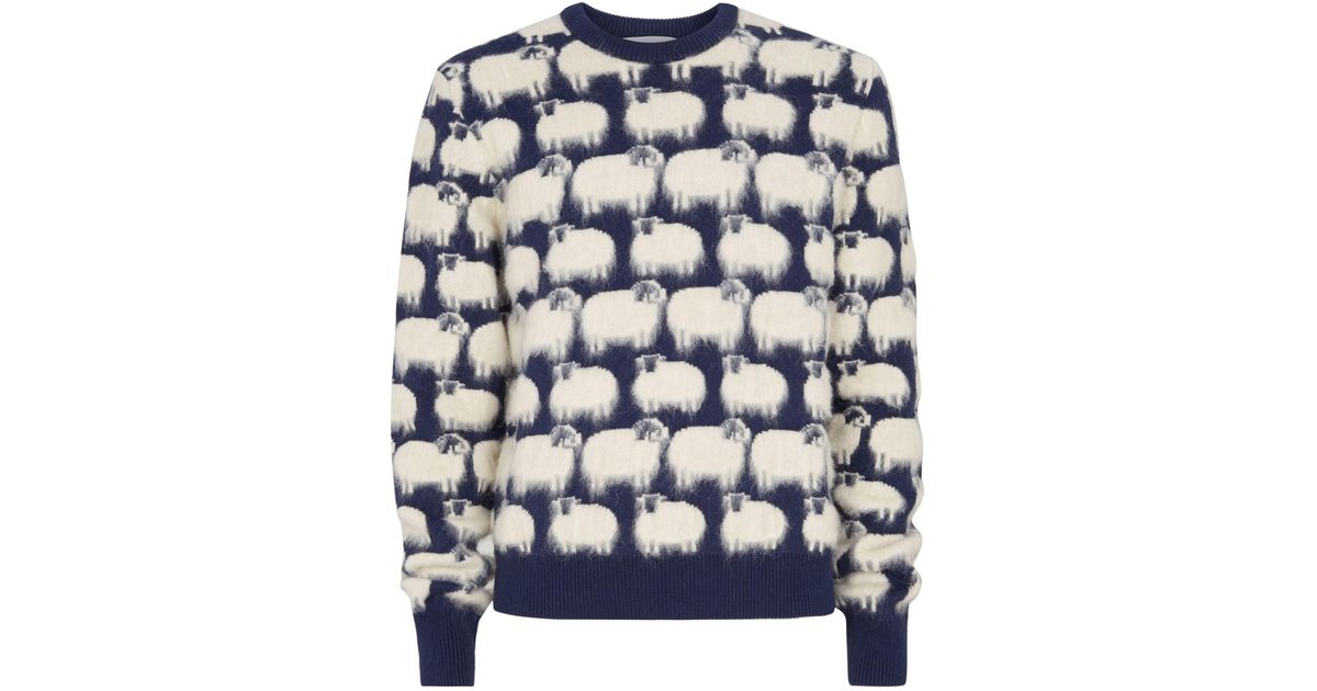 Lanvin Cashmere Sheep Sweater in Blue for Men - Lyst