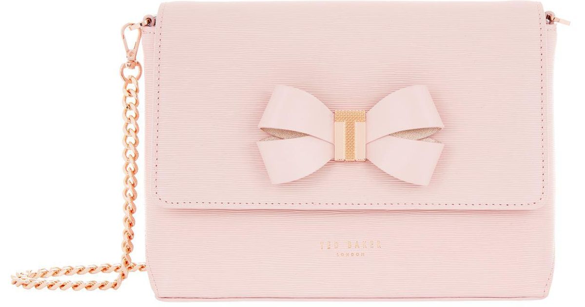 Ted Baker Bowii Bow Crossbody Bag in Pink | Lyst