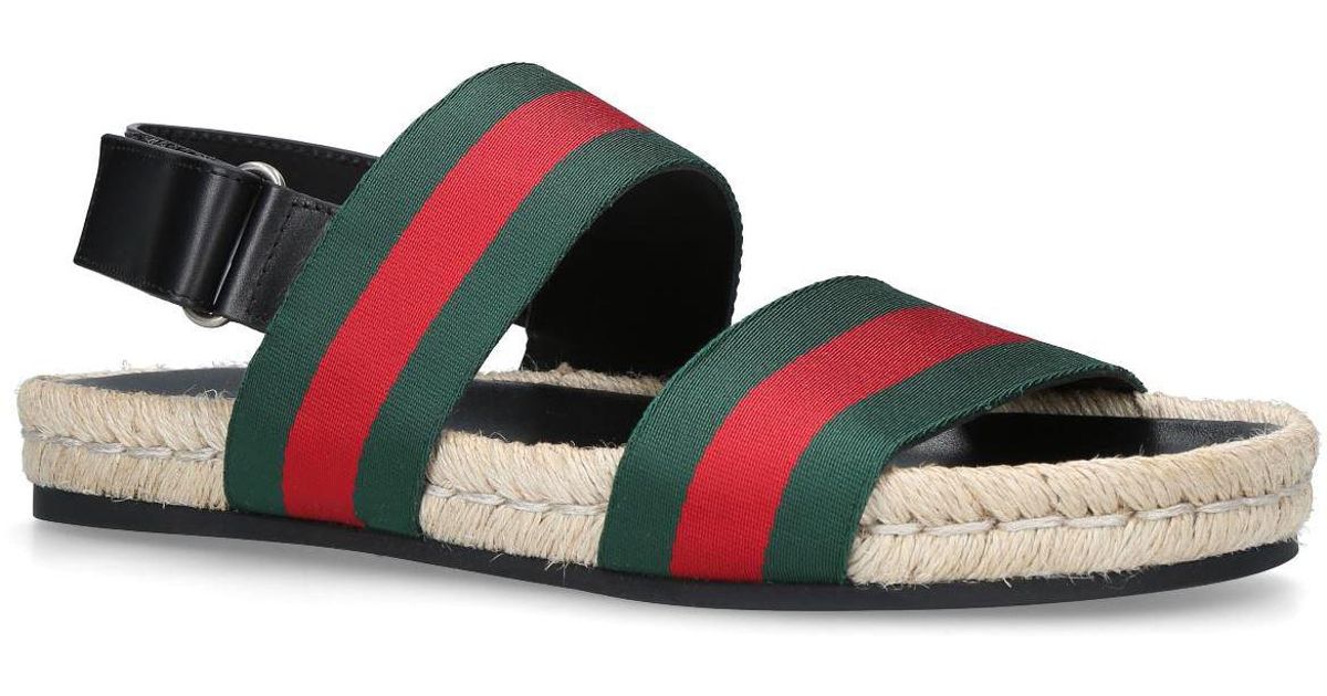 agrado web stripe slide sandal gucci