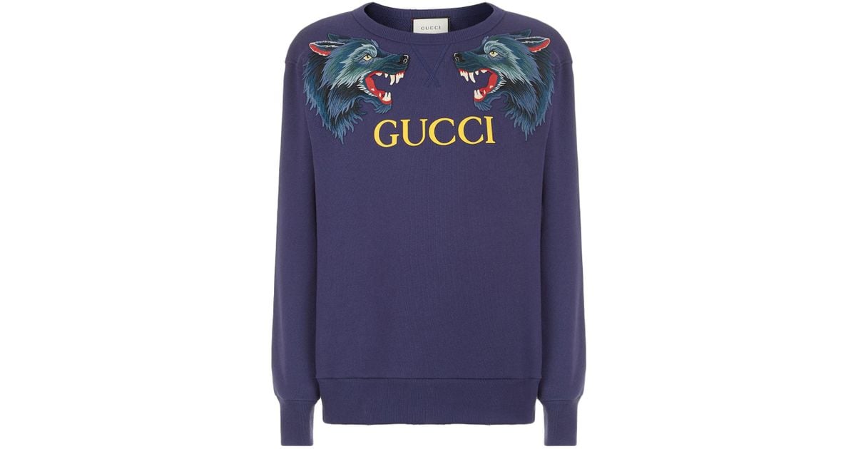 Gucci Cotton Appliqu Wolf Sweatshirt in 