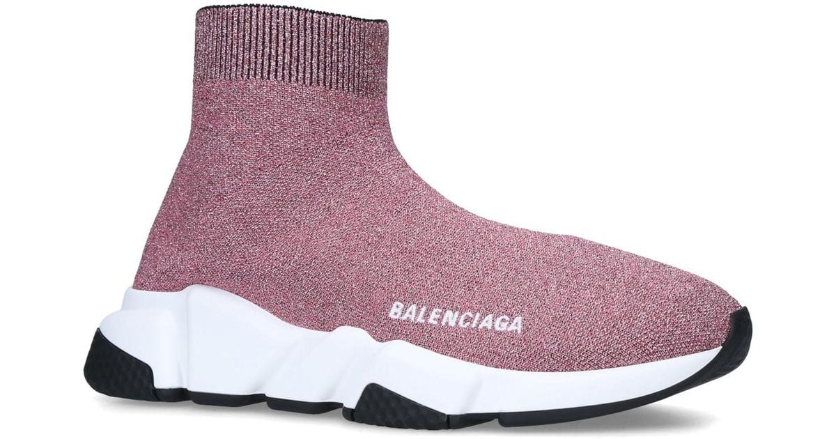light pink balenciaga speed trainers