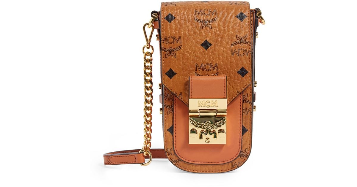 MCM Mini Patricia Visetos Cross-body Bag in Brown