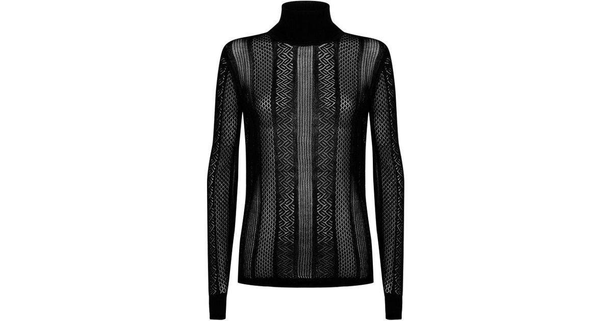 Lyst - Reiss Suki Roll Neck Top in Black