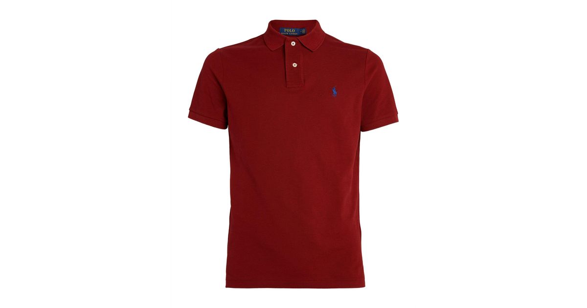 Polo Ralph Lauren Cotton Mesh Polo Shirt in Burgundy (Red) for Men ...