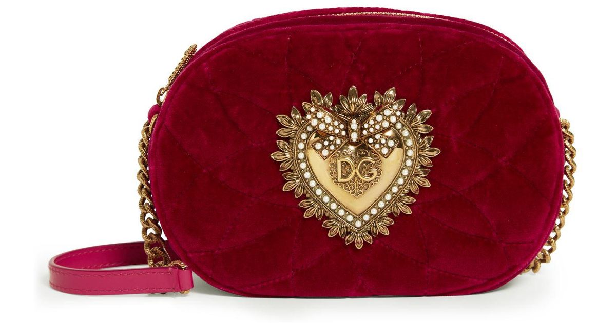 Dolce & Gabbana Black Devotion Embellished Velvet Camera Bag Dolce