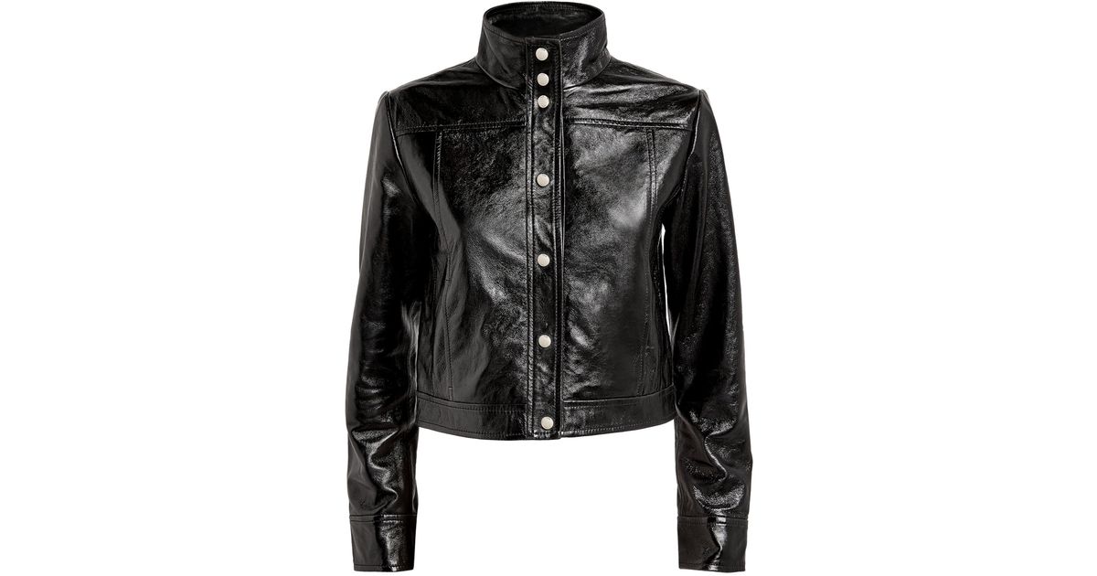 Maje Leather Jacket in Black | Lyst